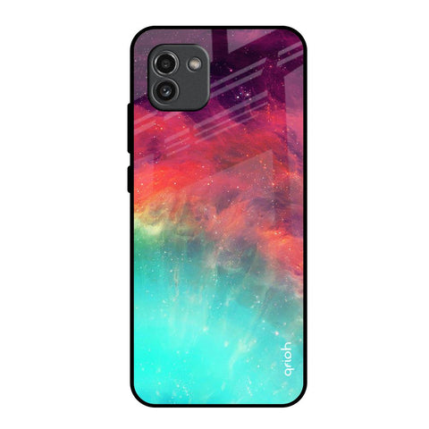 Colorful Aura Samsung Galaxy A03 Glass Back Cover Online