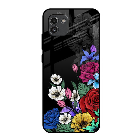 Rose Flower Bunch Art Samsung Galaxy A03 Glass Back Cover Online