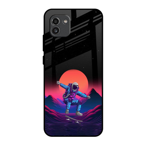 Retro Astronaut Samsung Galaxy A03 Glass Back Cover Online