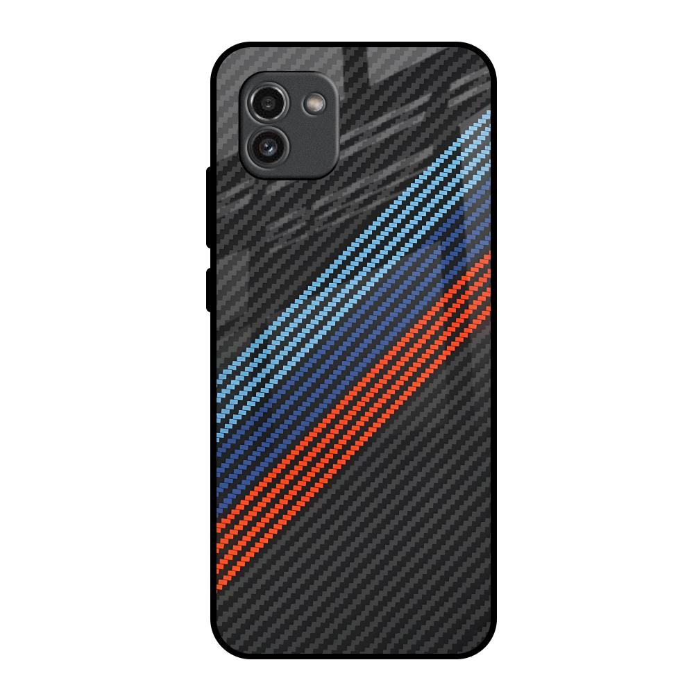 Carbon Inspired Samsung Galaxy A03 Glass Back Cover Online