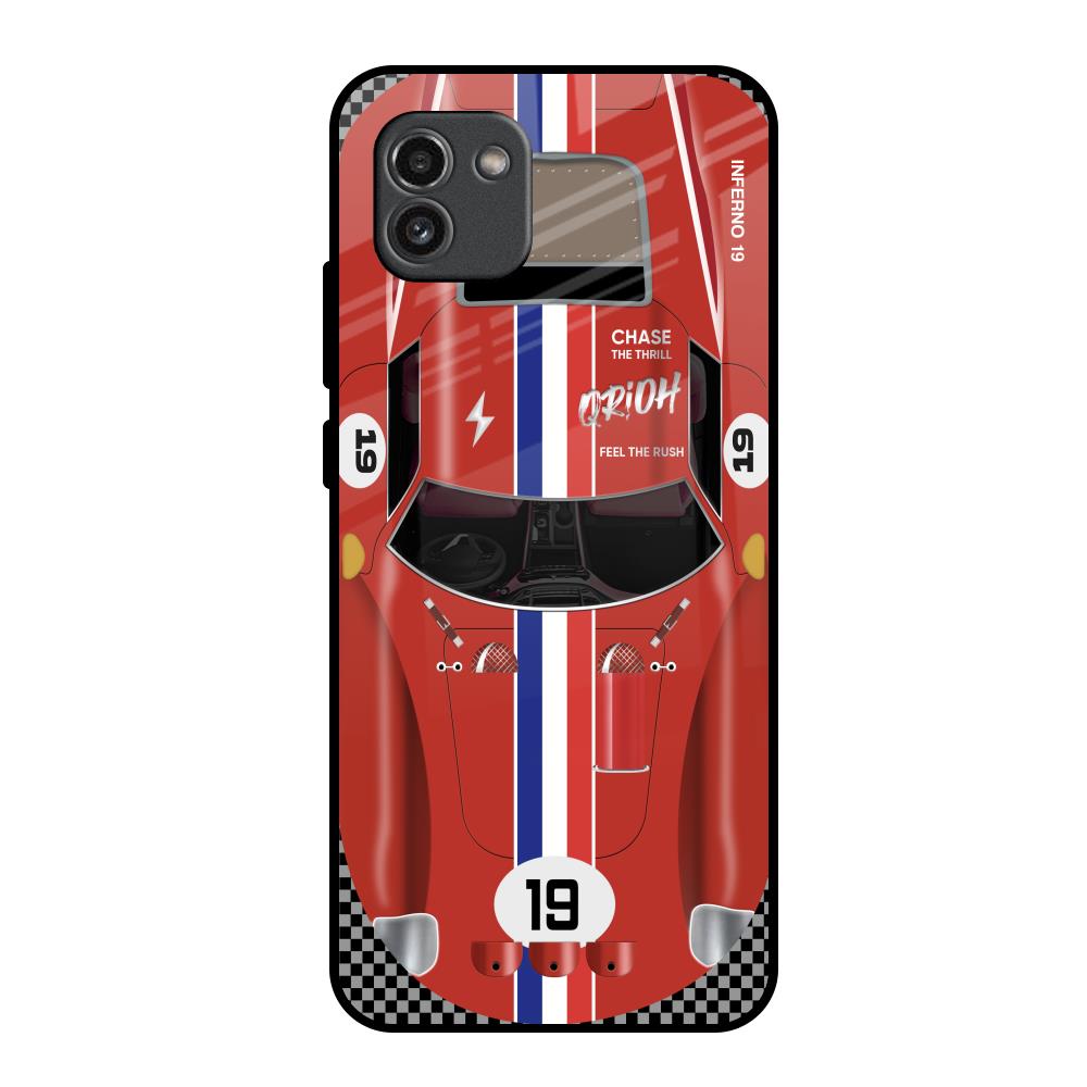 Racing Vintage Samsung Galaxy A03 Glass Back Cover Online