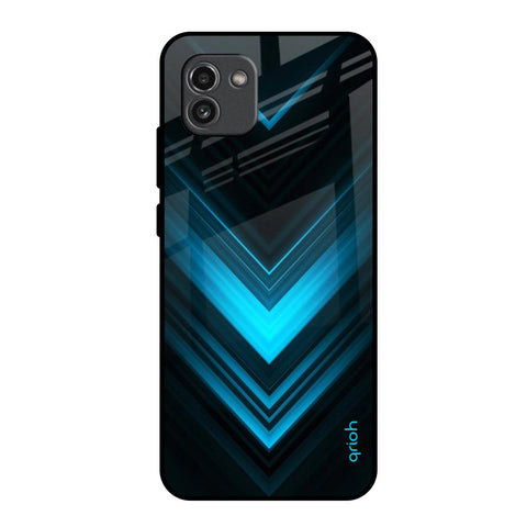 Vertical Blue Arrow Samsung Galaxy A03 Glass Back Cover Online