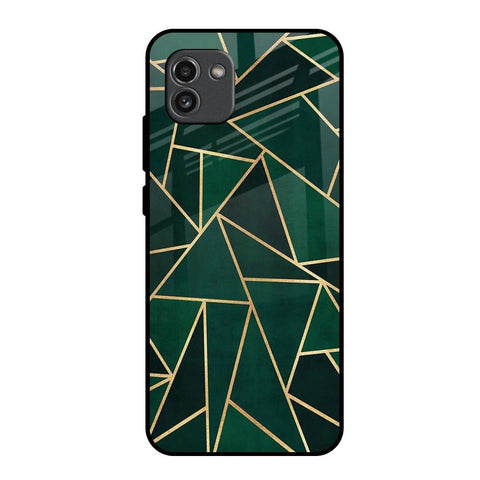 Abstract Green Samsung Galaxy A03 Glass Back Cover Online
