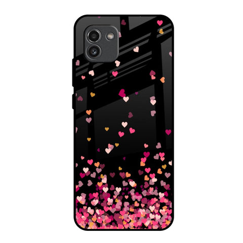 Heart Rain Fall Samsung Galaxy A03 Glass Back Cover Online