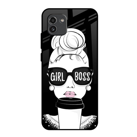 Girl Boss Samsung Galaxy A03 Glass Back Cover Online