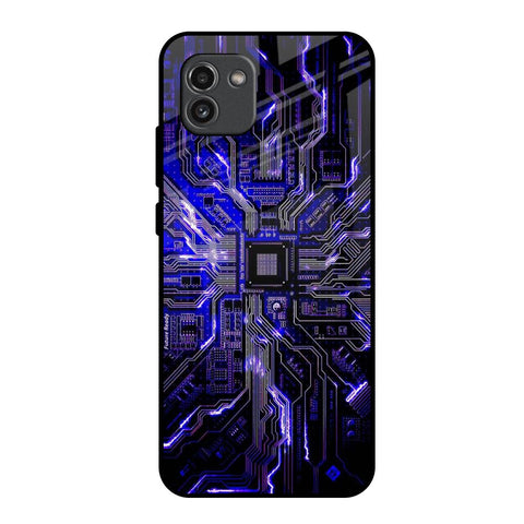 Techno Color Pattern Samsung Galaxy A03 Glass Back Cover Online