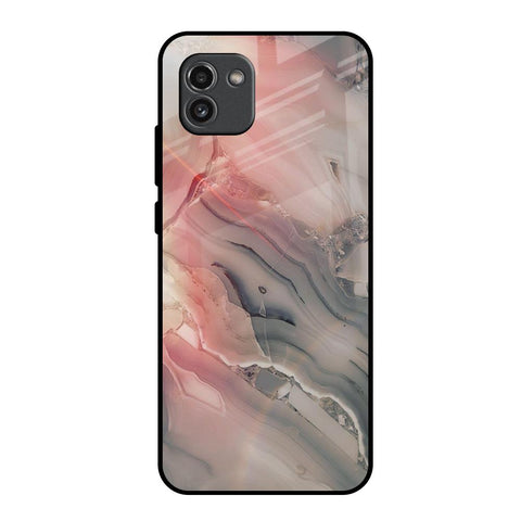 Pink And Grey Marble Samsung Galaxy A03 Glass Back Cover Online