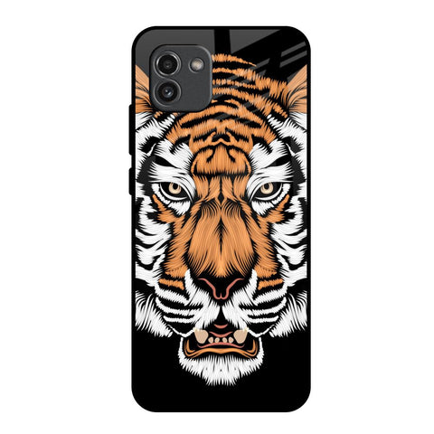 Angry Tiger Samsung Galaxy A03 Glass Back Cover Online