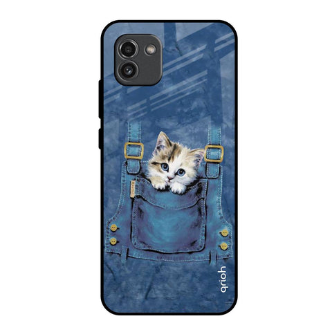 Kitty In Pocket Samsung Galaxy A03 Glass Back Cover Online