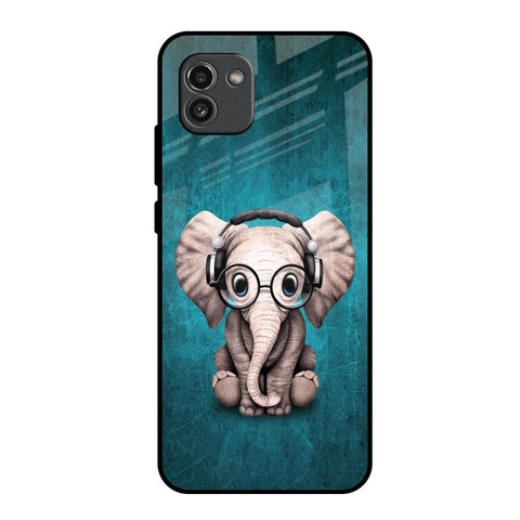 Adorable Baby Elephant Samsung Galaxy A03 Glass Back Cover Online