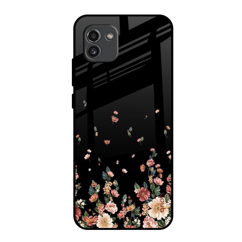 Floating Floral Print Samsung Galaxy A03 Glass Back Cover Online