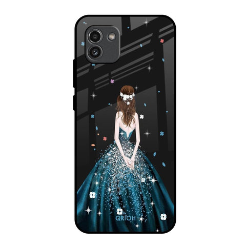 Queen Of Fashion Samsung Galaxy A03 Glass Back Cover Online
