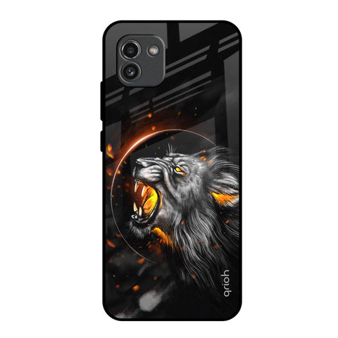 Aggressive Lion Samsung Galaxy A03 Glass Back Cover Online