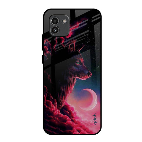 Moon Wolf Samsung Galaxy A03 Glass Back Cover Online