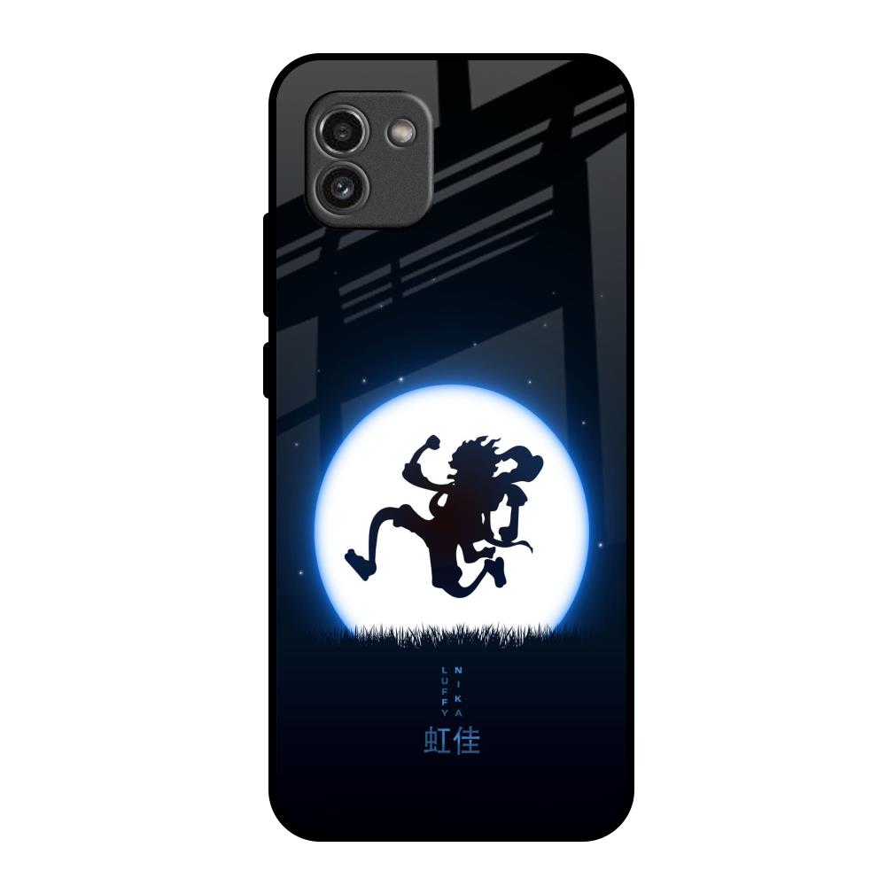 Luffy Nika Samsung Galaxy A03 Glass Back Cover Online