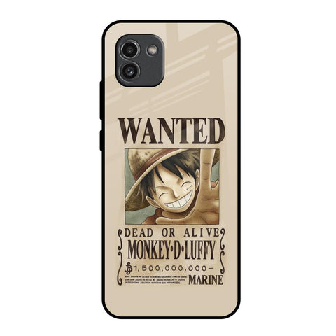 Luffy Wanted Samsung Galaxy A03 Glass Back Cover Online