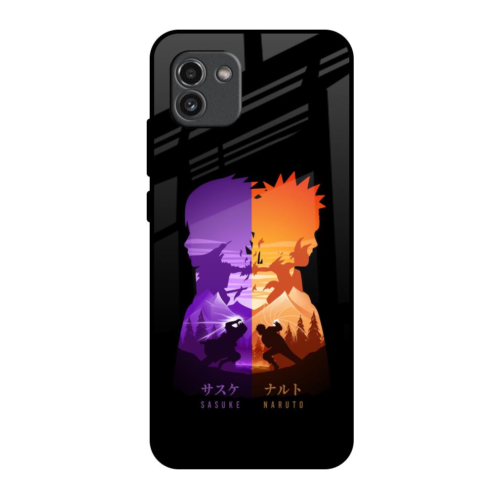 Minimalist Anime Samsung Galaxy A03 Glass Back Cover Online