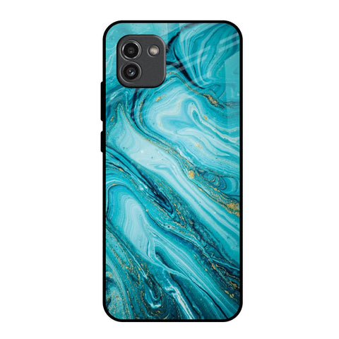 Ocean Marble Samsung Galaxy A03 Glass Back Cover Online