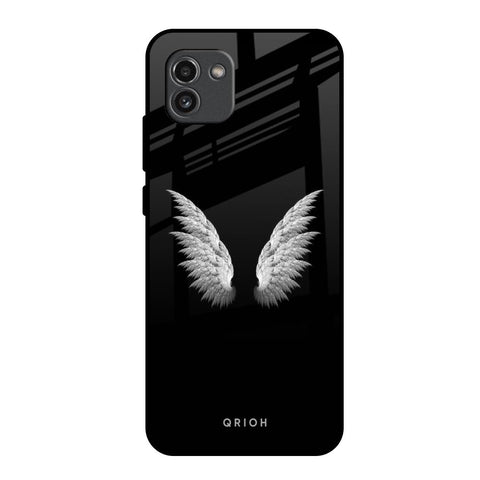 White Angel Wings Samsung Galaxy A03 Glass Back Cover Online