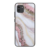 Pink & Gold Gllitter Marble Samsung Galaxy A03 Glass Back Cover Online