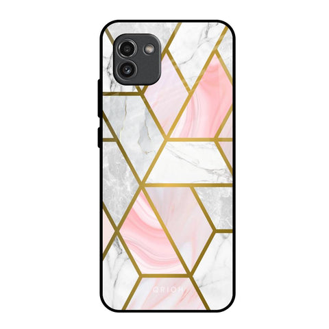 Geometrical Marble Samsung Galaxy A03 Glass Back Cover Online