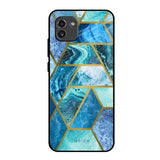 Turquoise Geometrical Marble Samsung Galaxy A03 Glass Back Cover Online