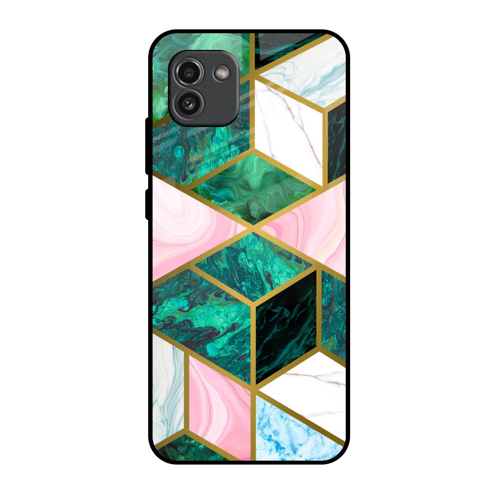 Seamless Green Marble Samsung Galaxy A03 Glass Back Cover Online