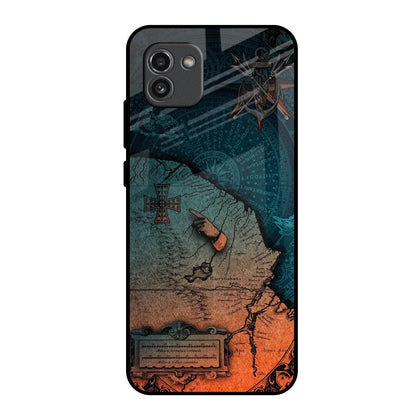 Geographical Map Samsung Galaxy A03 Glass Back Cover Online