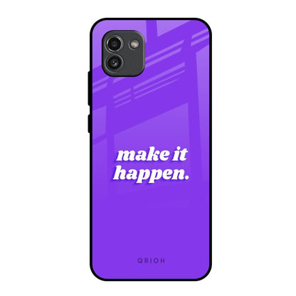 Make it Happen Samsung Galaxy A03 Glass Back Cover Online