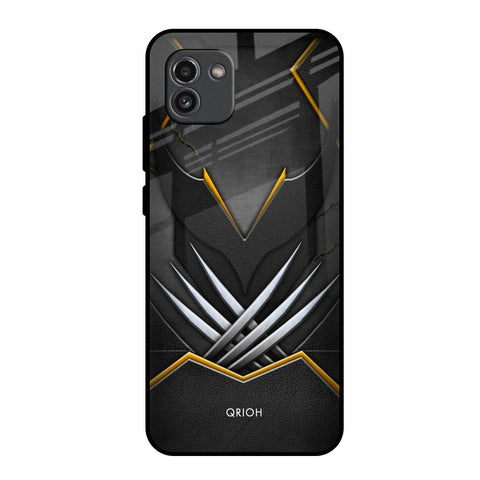 Black Warrior Samsung Galaxy A03 Glass Back Cover Online