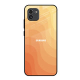 Orange Curve Pattern Samsung Galaxy A03 Glass Back Cover Online