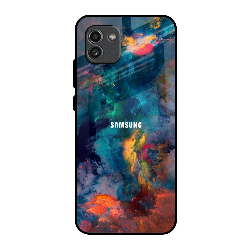 Colored Storm Samsung Galaxy A03 Glass Back Cover Online