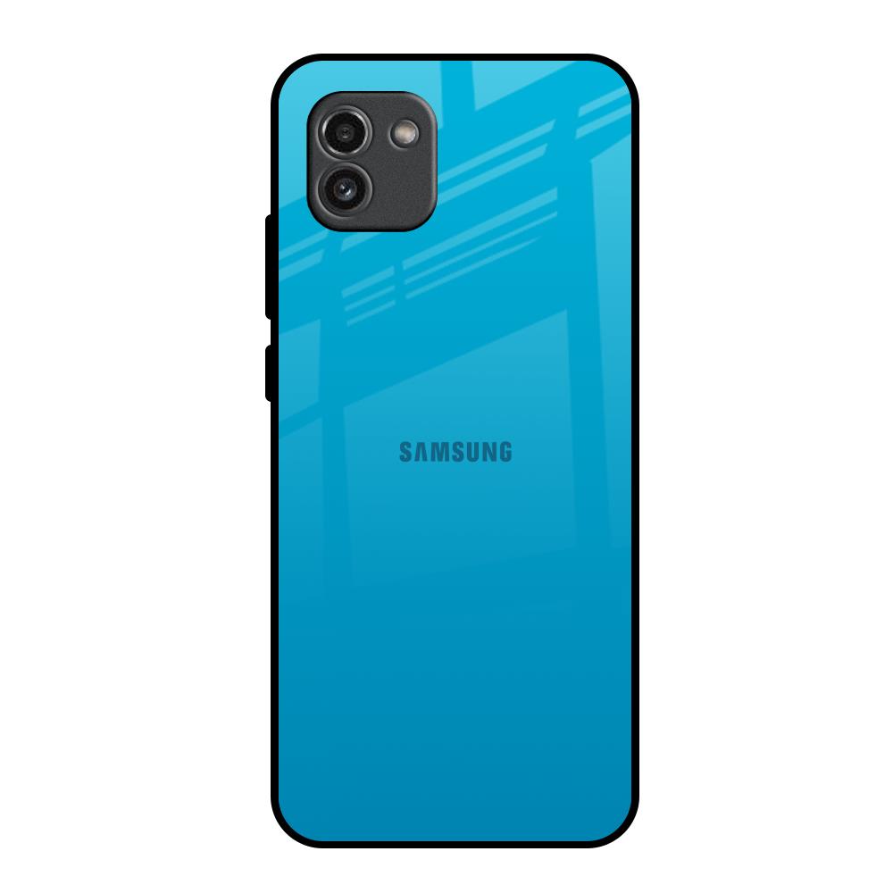 Blue Aqua Samsung Galaxy A03 Glass Back Cover Online