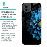Half Blue Flower Glass Case for Samsung Galaxy A03