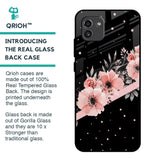 Floral Black Band Glass Case For Samsung Galaxy A03
