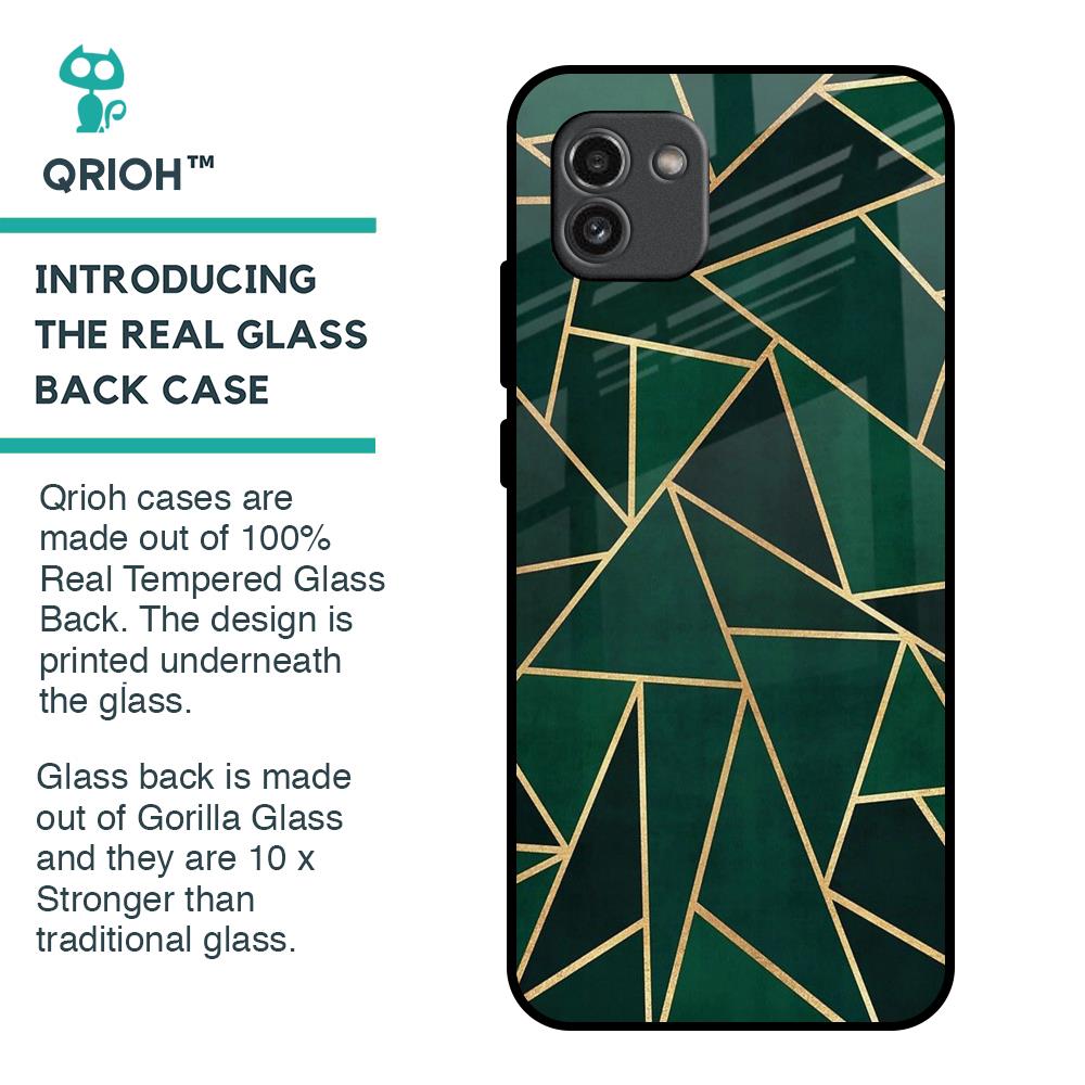 Abstract Green Glass Case For Samsung Galaxy A03