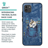 Kitty In Pocket Glass Case For Samsung Galaxy A03