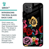 Floral Decorative Glass Case For Samsung Galaxy A03