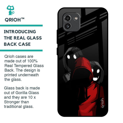 Shadow Character Glass Case for Samsung Galaxy A03