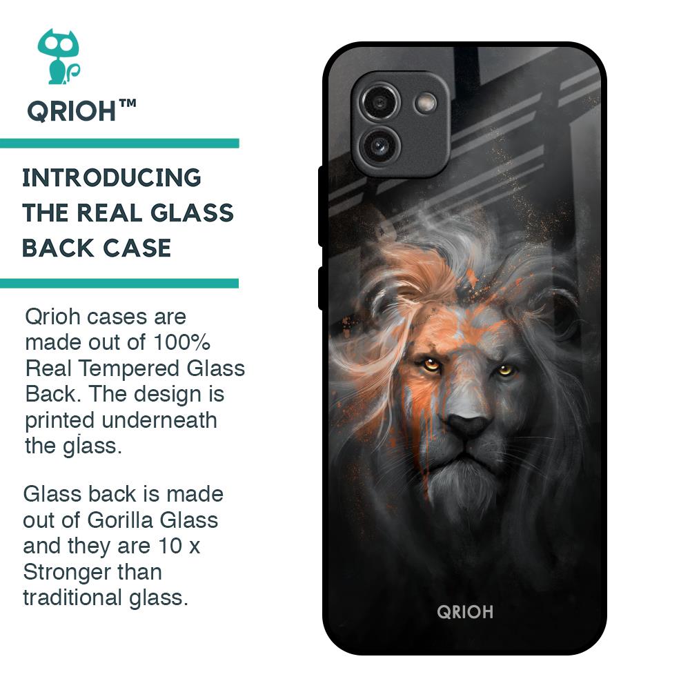 Devil Lion Glass Case for Samsung Galaxy A03