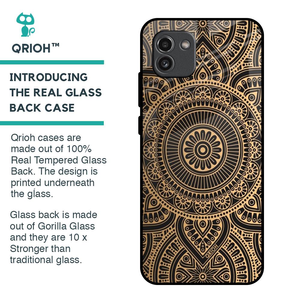 Luxury Mandala Glass Case for Samsung Galaxy A03
