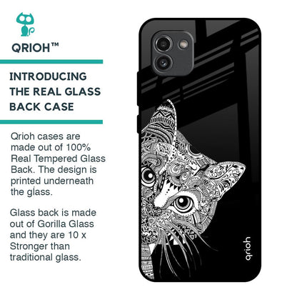 Kitten Mandala Glass Case for Samsung Galaxy A03