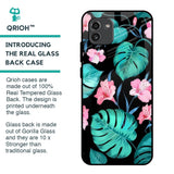 Tropical Leaves & Pink Flowers Glass Case for Samsung Galaxy A03