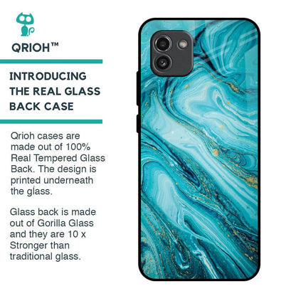Ocean Marble Glass Case for Samsung Galaxy A03
