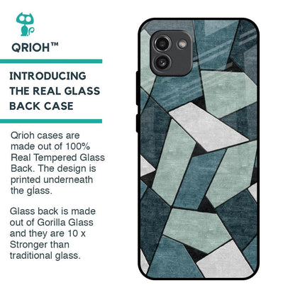 Abstact Tiles Glass Case for Samsung Galaxy A03