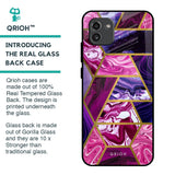 Electroplated Geometric Marble Glass Case for Samsung Galaxy A03