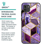 Purple Rhombus Marble Glass Case for Samsung Galaxy A03