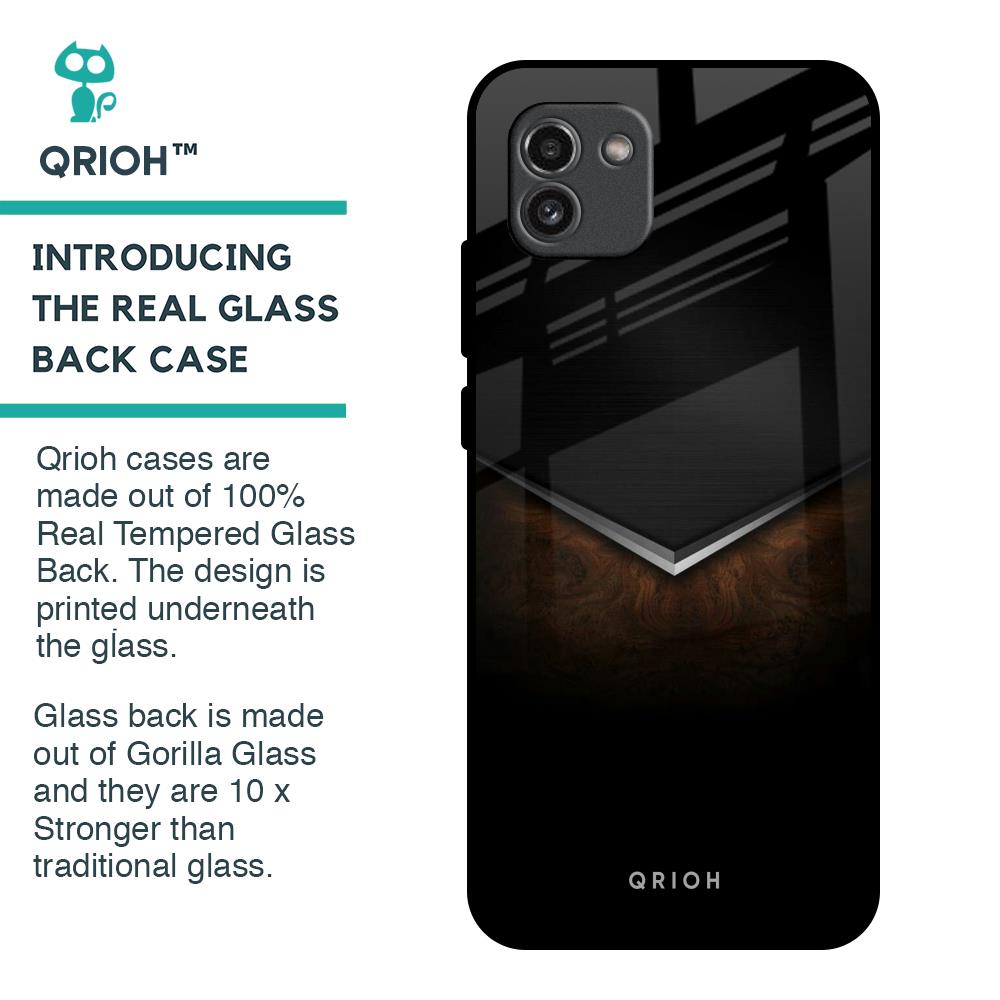 Dark Walnut Glass Case for Samsung Galaxy A03