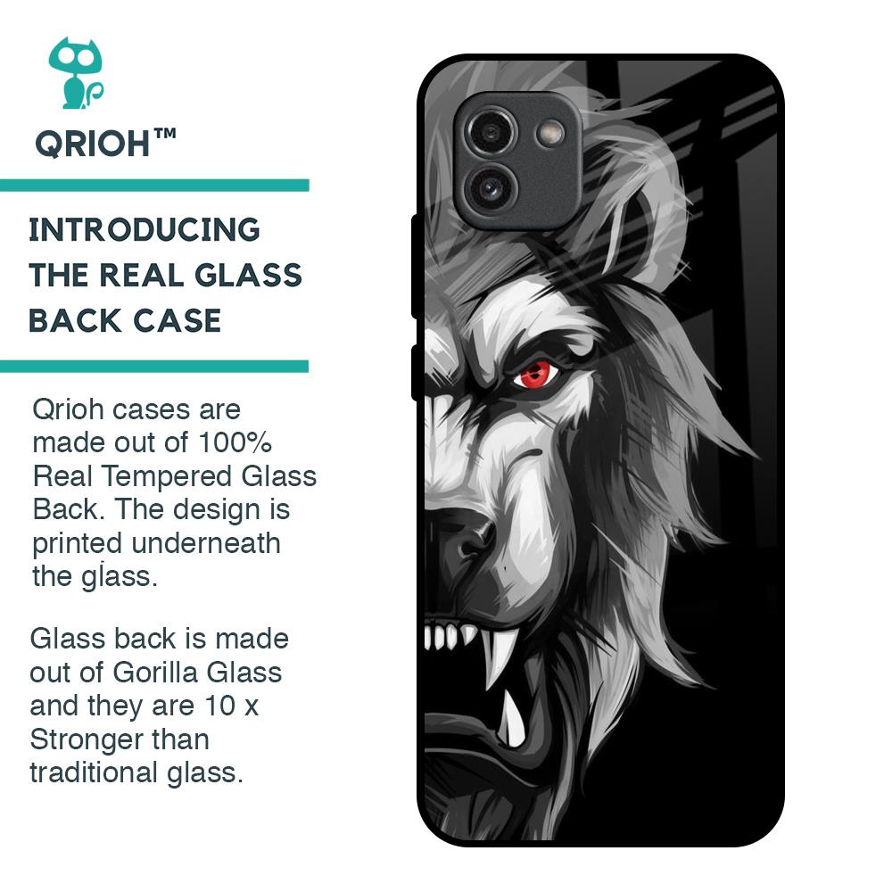 Wild Lion Glass Case for Samsung Galaxy A03