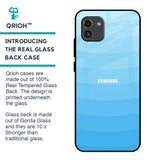 Wavy Blue Pattern Glass Case for Samsung Galaxy A03